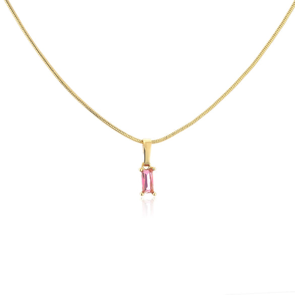 Wholesale Jewelry Stainless Steel And Copper Rectangular Zircon Snake Bone Chain Necklace 18K Gold Plated Simple Style For Women