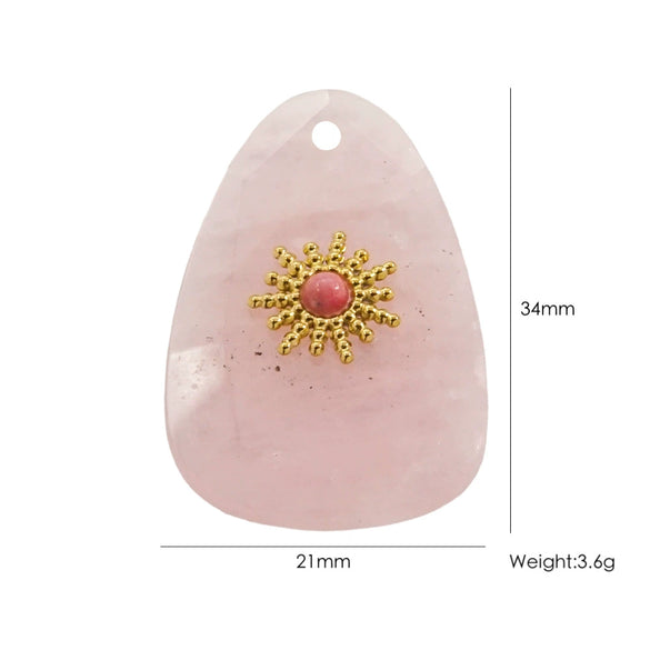 Wholesale Jewelry Stainless Steel And Natural Stone Oval Facet Hand Cut Inlay Accessories
