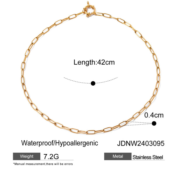 Wholesale Jewelry Stainless Steel And Titanium Steel Geometric Cross Chain Women's Necklace With Electroplating