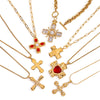 Wholesale Jewelry Stainless Steel And Titanium Steel Geometric Cross Electroplated Women's Necklace
