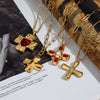 Wholesale Jewelry Stainless Steel And Titanium Steel Geometric Cross Electroplated Women's Necklace