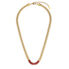 Wholesale Jewelry Stainless Steel And Titanium Steel Geometric Cuban Chain Spliced Zircon Pendant Double Layer Clavicle Chain Necklace For Women Electroplated