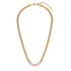 Wholesale Jewelry Stainless Steel And Titanium Steel Geometric Cuban Chain Spliced Zircon Pendant Double Layer Clavicle Chain Necklace For Women Electroplated