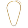 Wholesale Jewelry Stainless Steel And Titanium Steel Geometric Cuban Chain Spliced Zircon Pendant Double Layer Clavicle Chain Necklace For Women Electroplated