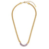Wholesale Jewelry Stainless Steel And Titanium Steel Geometric Cuban Chain Spliced Zircon Pendant Double Layer Clavicle Chain Necklace For Women Electroplated