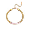 Wholesale Jewelry Stainless Steel And Titanium Steel Geometric Cuban Chain Spliced Zircon Pendant Double Layer Clavicle Chain Necklace For Women Electroplated