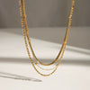 Wholesale Jewelry Stainless Steel And Titanium Steel Geometric Electroplating Women's Multilayer Clavicle Necklace
