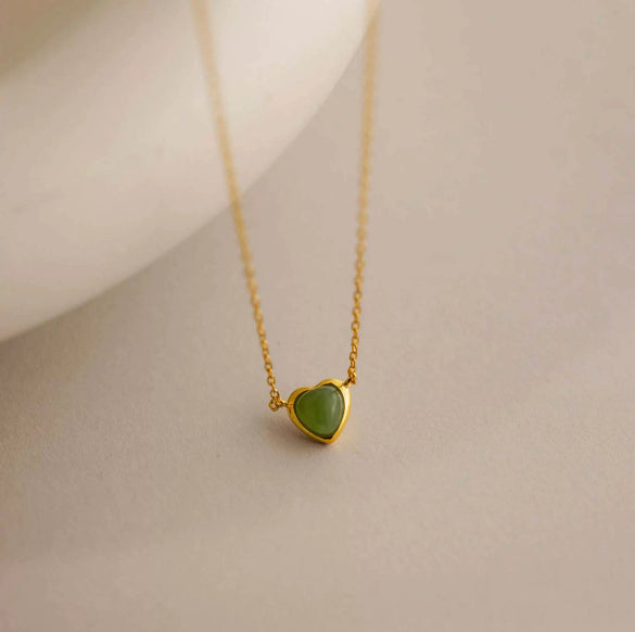 Wholesale Jewelry Stainless Steel And Titanium Steel Geometric Heartshaped Pendant Necklace Electroplated 18K Gold Color
