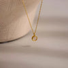 Wholesale Jewelry Stainless Steel And Titanium Steel Geometric Heartshaped Pendant Necklace Electroplated 18K Gold Color