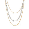 Wholesale Jewelry Stainless Steel And Titanium Steel Geometric Style Multilayer Stacked Necklace With Electroplating