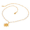 Wholesale Jewelry Stainless Steel And Titanium Steel Geometric Sunshaped Pendant Necklace With Electroplating