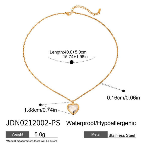 Wholesale Jewelry Stainless Steel And Titanium Steel Heart Shape Electroplating Women's Necklace Bracelet Earrings