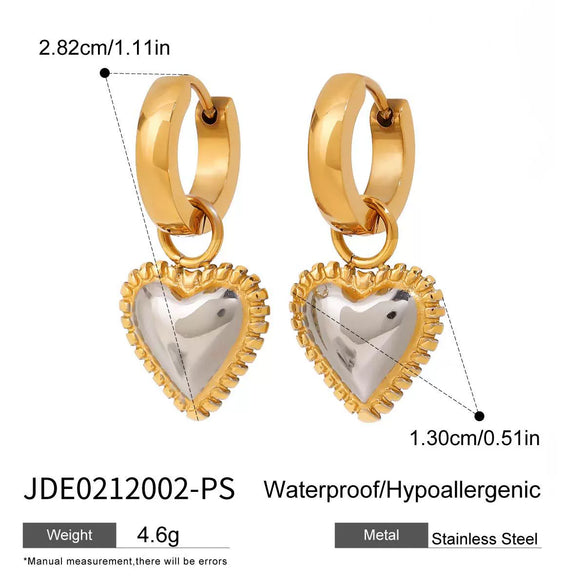 Wholesale Jewelry Stainless Steel And Titanium Steel Heart Shape Electroplating Women's Necklace Bracelet Earrings