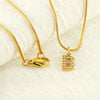 Wholesale Jewelry 316L Stainless Steel And 316L Stainless Steel Letter Pattern Snake Bone Chain Necklace For Women With Diamond And Electroplating