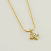 Wholesale Jewelry 316L Stainless Steel And 316L Stainless Steel Letter Pattern Snake Bone Chain Necklace For Women With Diamond And Electroplating