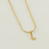 Wholesale Jewelry 316L Stainless Steel And 316L Stainless Steel Letter Pattern Snake Bone Chain Necklace For Women With Diamond And Electroplating