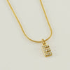 Wholesale Jewelry 316L Stainless Steel And 316L Stainless Steel Letter Pattern Snake Bone Chain Necklace For Women With Diamond And Electroplating