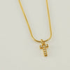 Wholesale Jewelry 316L Stainless Steel And 316L Stainless Steel Letter Pattern Snake Bone Chain Necklace For Women With Diamond And Electroplating