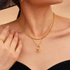 Wholesale Jewelry Stainless Steel And Titanium Steel Light Luxury Geometric And Heart Shape Electroplating Women's Necklace