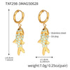 Wholesale Jewelry 316L Stainless Steel And 316L Stainless Steel Oildropped Koi Fish Beaded Ocean Style Electroplated Necklace And Earrings