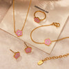 Wholesale Jewelry 316L Stainless Steel And 316L Stainless Steel Oildropped Zircon Small Flower Set Electroplated For Kids And Unisex Fashion Style