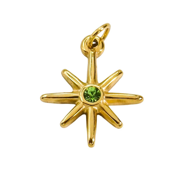 Wholesale Jewelry Stainless Steel And Zircon Inlaid Geometric Eightpointed Star Necklace Earrings Pendant With Vacuum In Furnace Electroplating