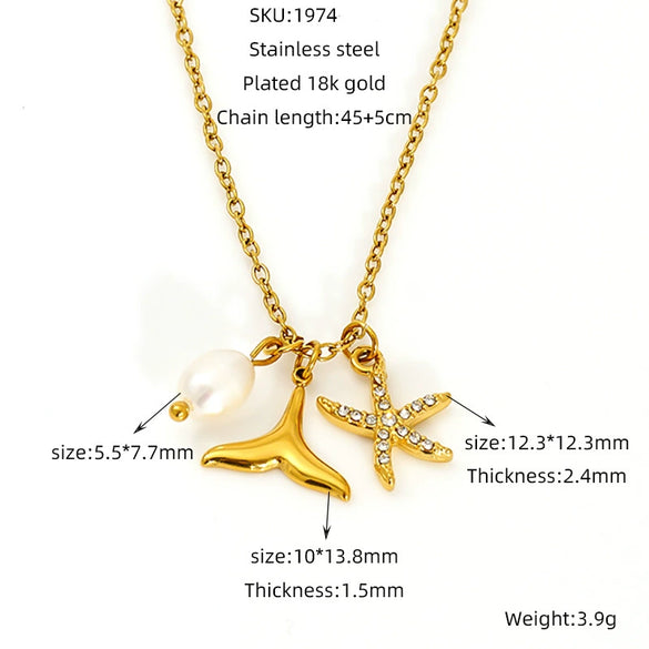 Wholesale Jewelry 316L Stainless Steel Animal Zodiac Pendant Necklace Electroplating Style For Women