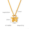 Wholesale Jewelry Stainless Steel Ball Chain Necklace With Titanium Steel Butterfly Pendant Electroplated Geometric Style For Women
