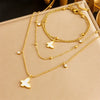 Wholesale Jewelry Stainless Steel Ball Chain With Butterfly Dragonfly Insect Pattern Goldplated Doublelayer Bracelet Necklace For Women