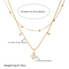 Wholesale Jewelry Stainless Steel Ball Chain With Butterfly Dragonfly Insect Pattern Goldplated Doublelayer Bracelet Necklace For Women