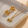 Wholesale Jewelry Stainless Steel Bead Chain Butterfly Pendant Necklace 18K Goldplated