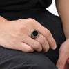 Wholesale Jewelry Stainless Steel Black Onyx Turquoise Geometric Men's Ring Electroplated