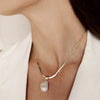 Wholesale Jewelry Stainless Steel Blade Chain Geometric Titanium Steel Pendant Necklace With Electroplating
