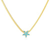 Wholesale Jewelry Stainless Steel Blade Chain Heart Star Pendant Necklace With Micropaved Zircon And 18K Gold Plated