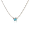 Wholesale Jewelry Stainless Steel Blade Chain Heart Star Pendant Necklace With Micropaved Zircon And 18K Gold Plated