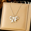 Wholesale Jewelry Stainless Steel Bow Star Shape Electroplated Necklace