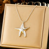Wholesale Jewelry Stainless Steel Bow Star Shape Electroplated Necklace