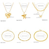 Wholesale Jewelry Stainless Steel Bow Star Shape Electroplated Necklace
