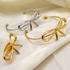Wholesale Jewelry Stainless Steel Bracelet Ring Vintage Geometric Bow 18K Gold Plated