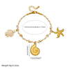 Wholesale Jewelry Stainless Steel Braided Rope Animal Zodiac Pendant Bracelet With Starfish Conch Turtle Electroplating