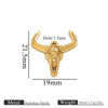 Wholesale Jewelry Stainless Steel Bull Head Animal Series Vacuum Goldplated Pendant Necklace