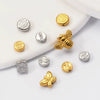 Wholesale Jewelry Stainless Steel Butterfly Bee Love Kitten Fish Skull Flat Square Perforated Beads Electroplated Diy Handmade Materials