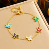 Wholesale Jewelry Stainless Steel Butterfly Dragonfly Insect Pattern Electroplated Earrings Necklaces Hand Accessories Set For Women