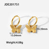 Wholesale Jewelry Stainless Steel Butterfly Necklace And Bracelet Earrings With Rhinestone Pendant Geometric Style Electroplating