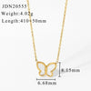 Wholesale Jewelry Stainless Steel Butterfly Necklace And Bracelet Earrings With Rhinestone Pendant Geometric Style Electroplating
