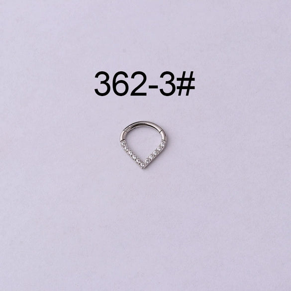 Wholesale Jewelry Stainless Steel Closed Ring Creative Moon And Drop Shape Ear Nose Puncture Ring Electroplated Unisex