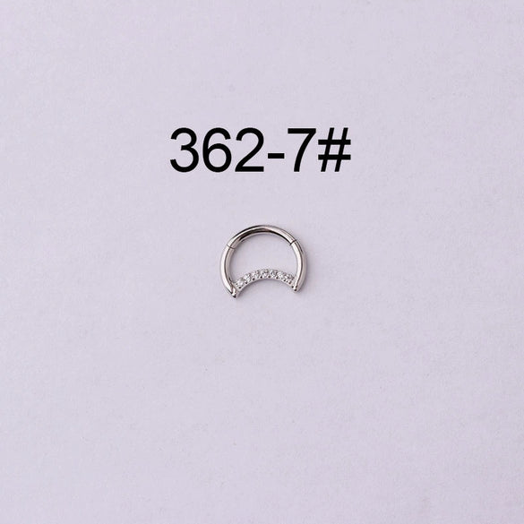 Wholesale Jewelry Stainless Steel Closed Ring Creative Moon And Drop Shape Ear Nose Puncture Ring Electroplated Unisex