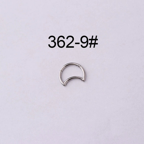Wholesale Jewelry Stainless Steel Closed Ring Creative Moon And Drop Shape Ear Nose Puncture Ring Electroplated Unisex