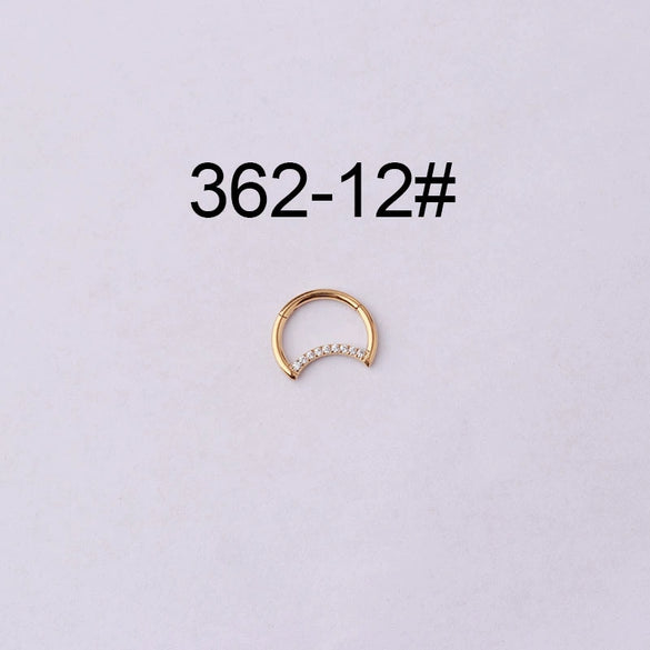 Wholesale Jewelry Stainless Steel Closed Ring Creative Moon And Drop Shape Ear Nose Puncture Ring Electroplated Unisex