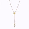 Wholesale Jewelry Stainless Steel Color Stone Virgin Necklace With Geometric Design And Electroplating Treatment